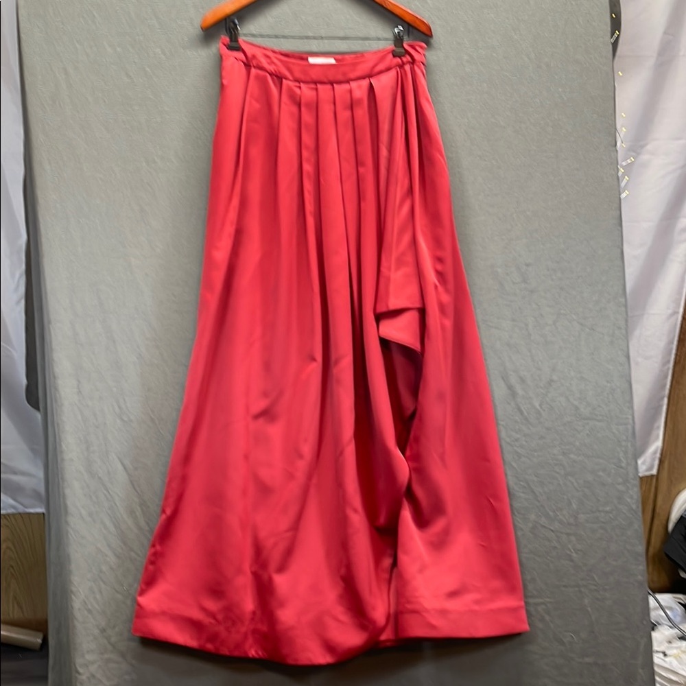 Eliza‎ J Orange Maxi Skirt A-line Pleated